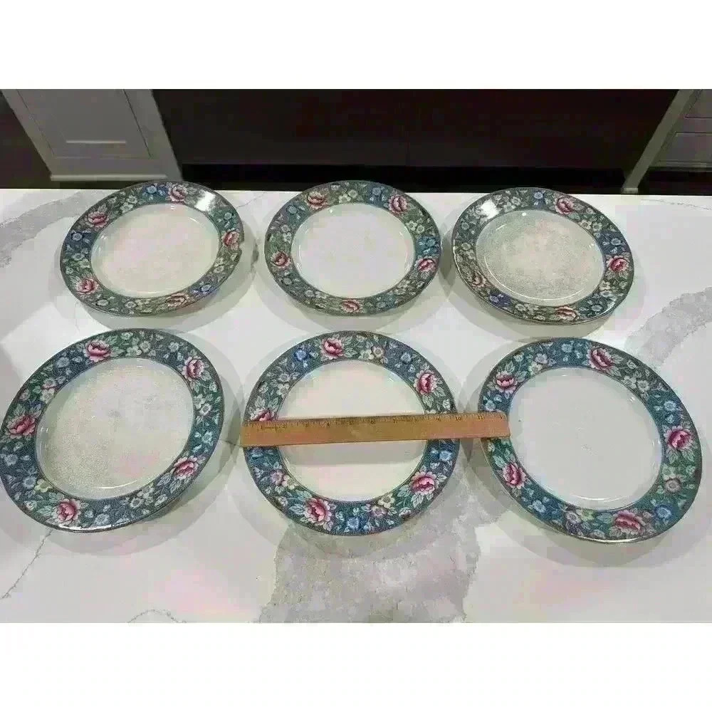 Nantucket By j&G Meakin Dinner Plates (set 6) 2 Have Chips 1 Has Been Glued Back